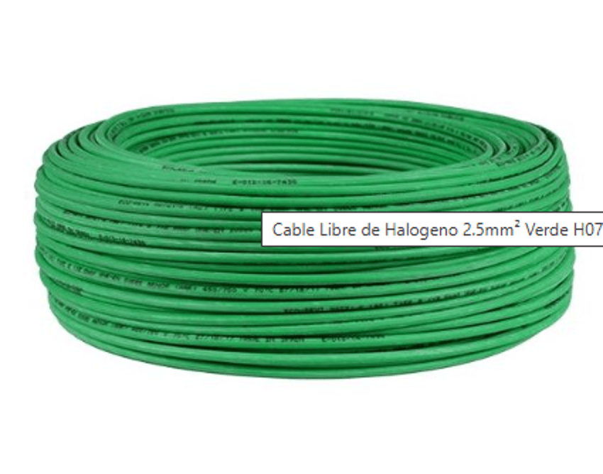 CABLE CONTROL LIBRE HALOGENO 2.5MM VERD